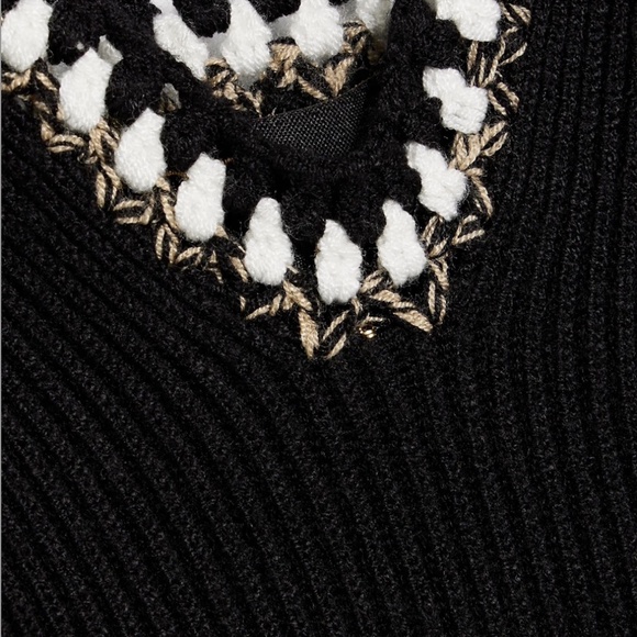 MAJE Crochet-trimmed ribbed-knit midi dress - Picture 5 of 9